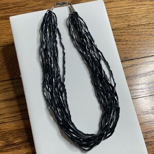 Vintage Black Beaded Necklace